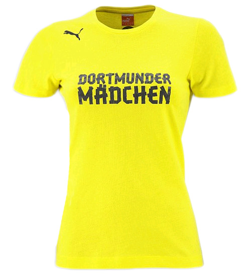Puma Damen Fußball T Shirt Borussia Bvb Dortmunder MÄdchen Tee 743580 02 Schwarz 2422